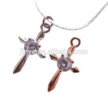 Fashion Simple Design 18k Golden Fill Cross Necklace